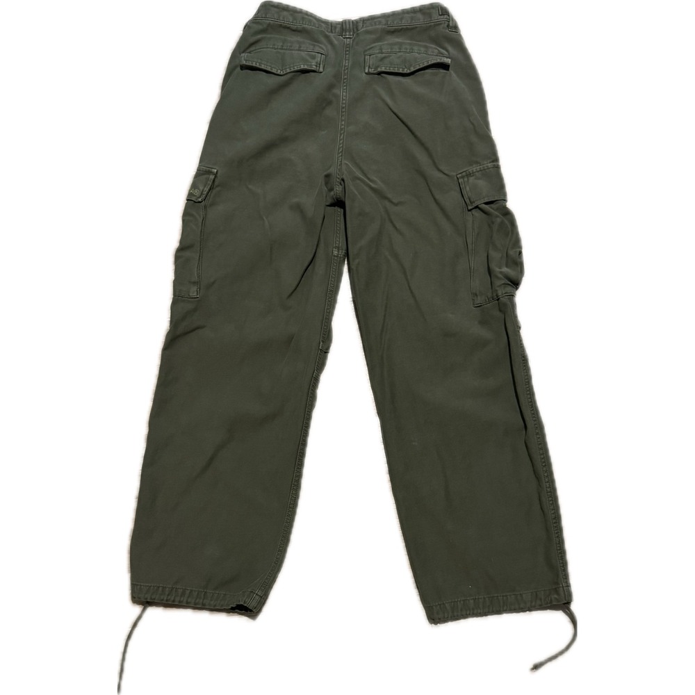 TNA Aritzia Green Cargo Pants Wide Leg Utility Streetwear Gorpcore Size 6 - Picture 2 of 5